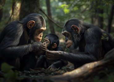 Chimpanzees exhibit amiable behavior that is deadly.